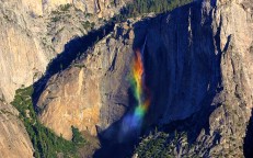 Rare Rainbow Waterfall Phenomenon Captured by Photographer in Yosemite.